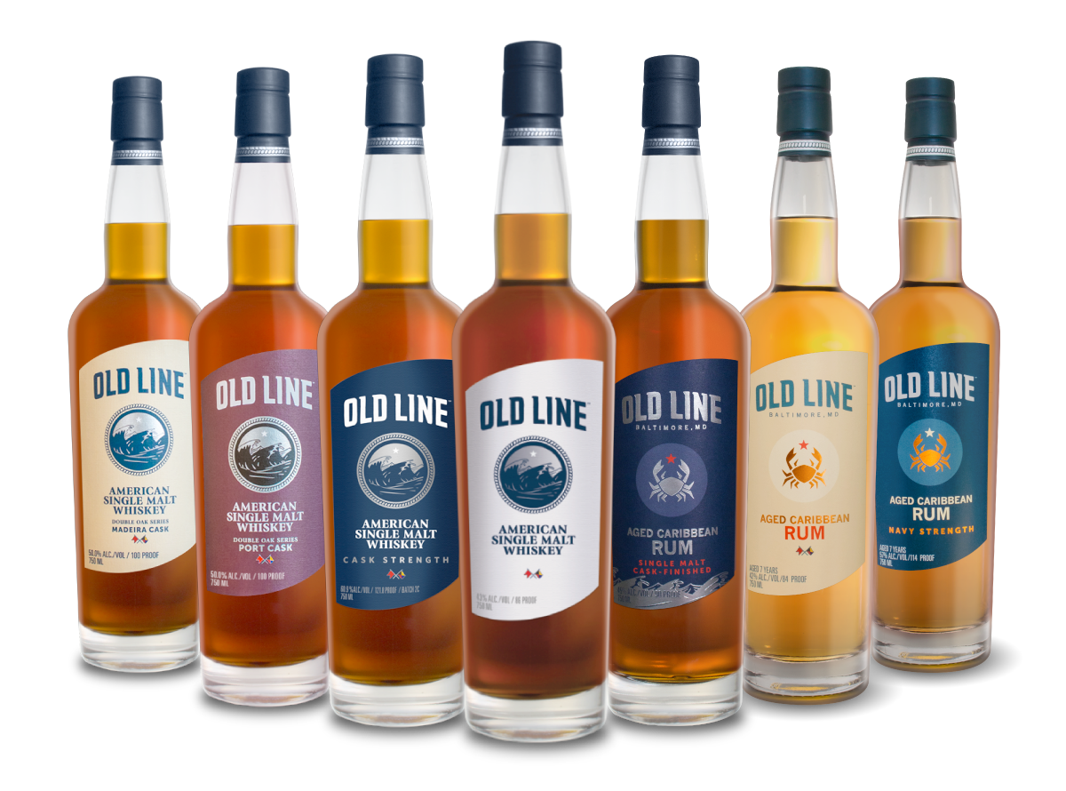 Old Line Spirits American Single Malt Whiskey Aged Caribbean Rum