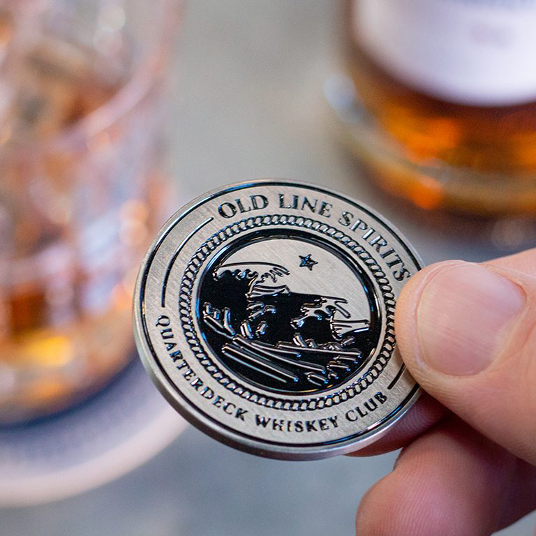 Quarterdeck Whiskey Club Challenge Coin Cropped