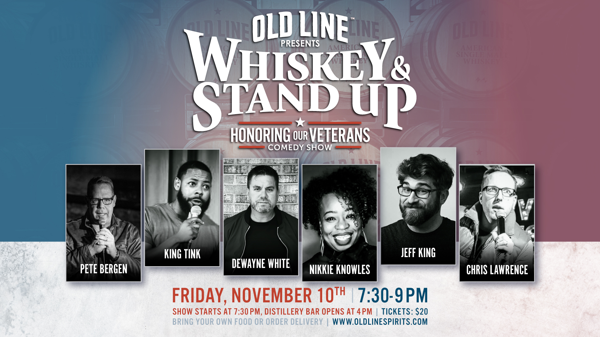 Whiskey And Stand Up Honoring Our Veterans Event Graphic
