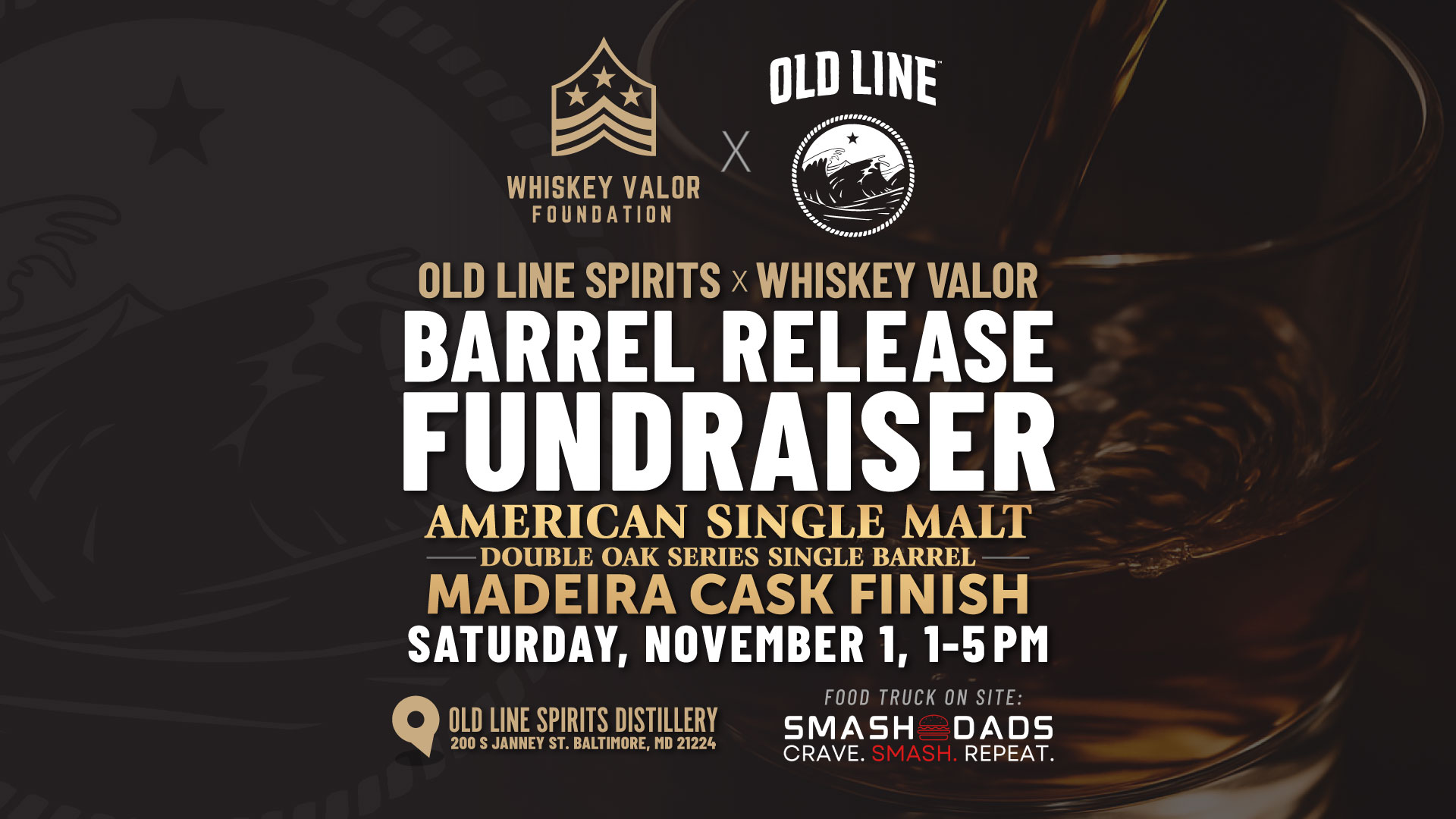 Whiskey Valor Fundraiser Event Graphic
