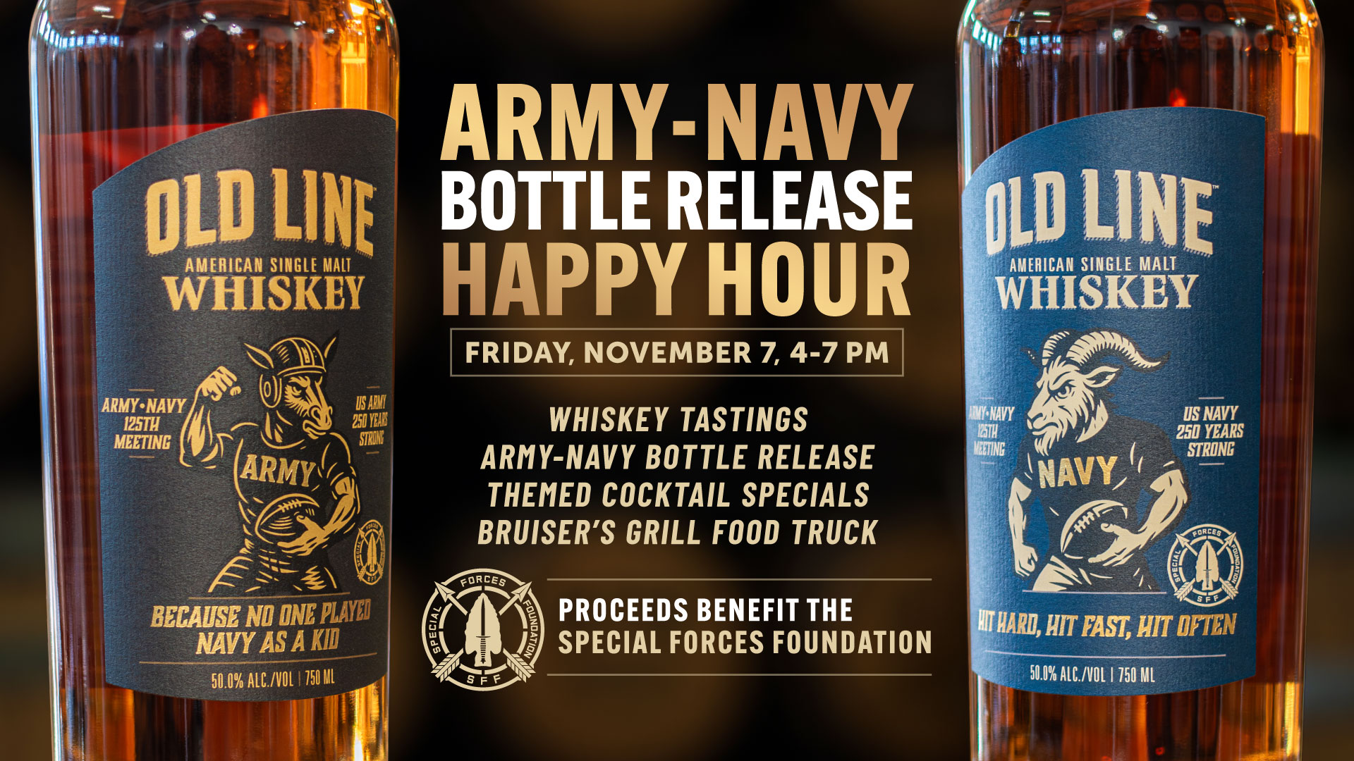 Old Line Army Navy Bottle Release Happy Hour