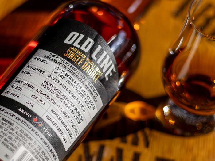 Old Line Quarterdeck Whiskey Club Single Barrel Back Label Old Line Quarterdeck Whiskey Club Single Barrel Back Label