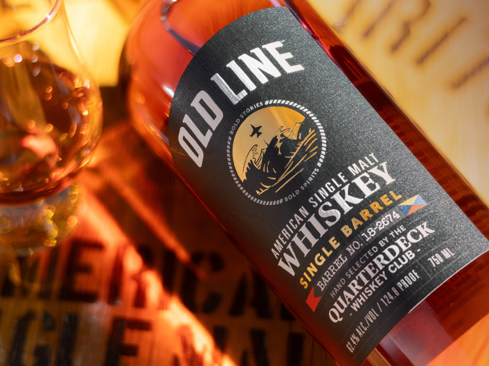 Old Line Quarterdeck Whiskey Club Single Barrel Front Label Old Line Quarterdeck Whiskey Club Single Barrel Front Label