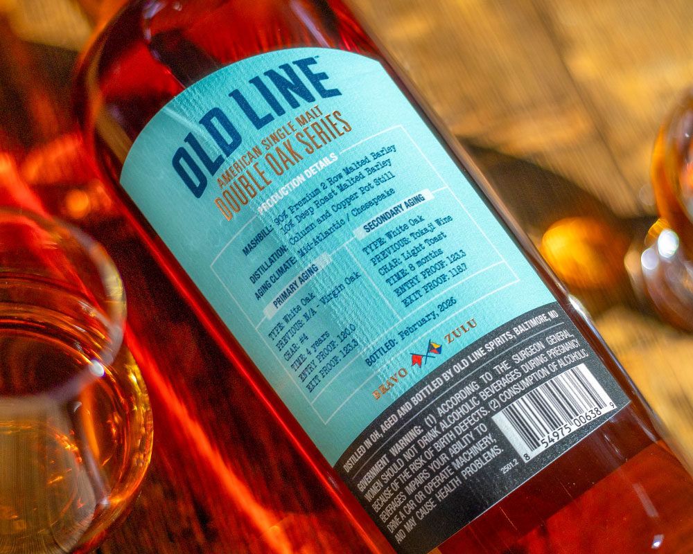 Old Line Tokaji Cask Finish American Single Malt Back Label