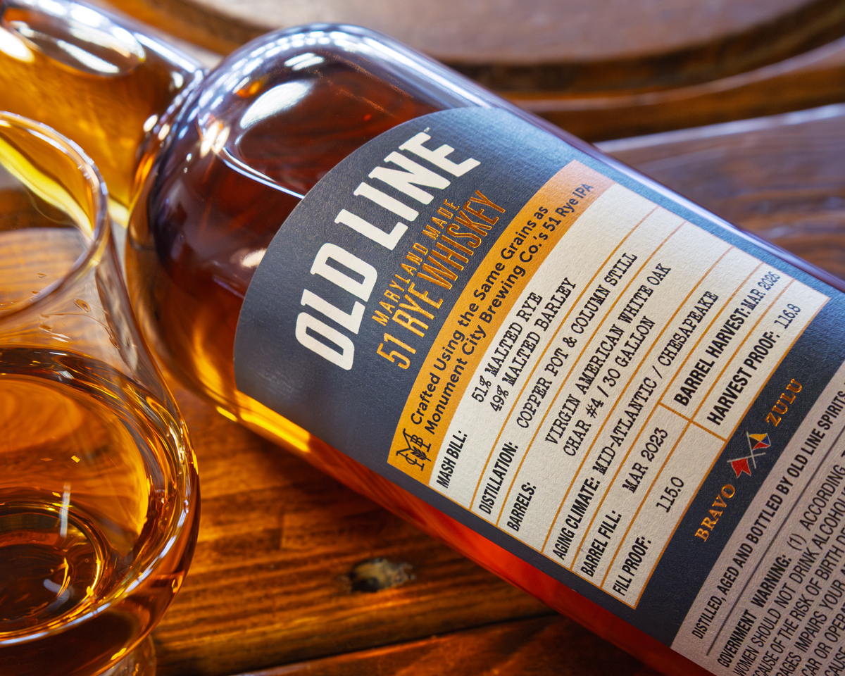 Old Line Spirits 51 Rye Whiskey Back Label