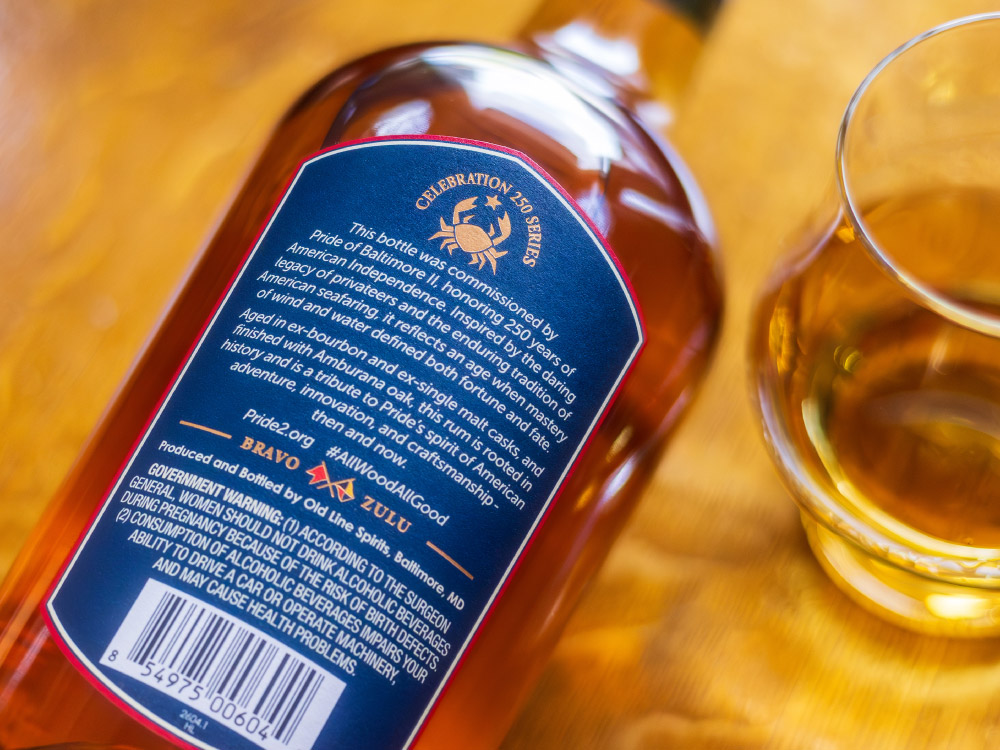 Case 1 Pride Of Baltimore Rum Back Label
